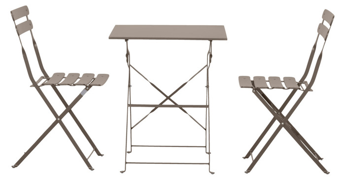 Cafésæt warm grey metal 3 dele - Sunlife